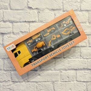NIB Temi transportation trucks set + semi truck w storage